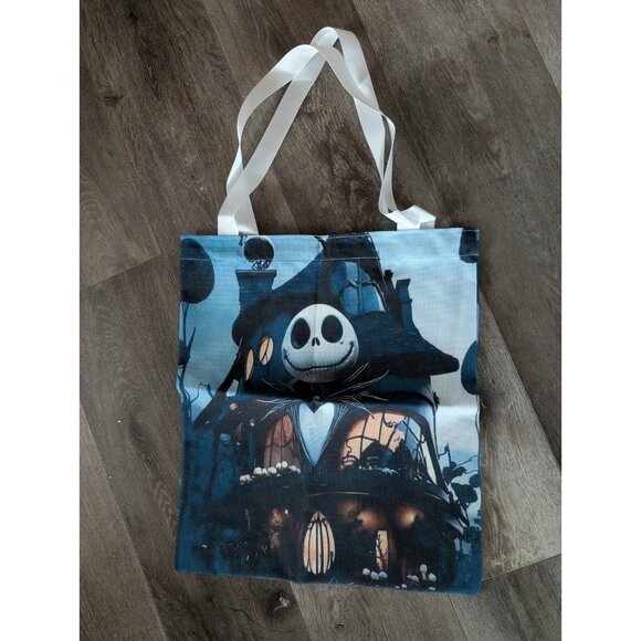 Jack Skellington Canvas Tote Bag The Nightmare Before Christmas Gothic Reusable - Picture 2 of 2